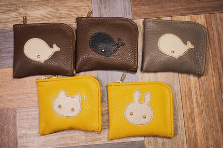ミニ財布、クジラ、ウサギ、猫