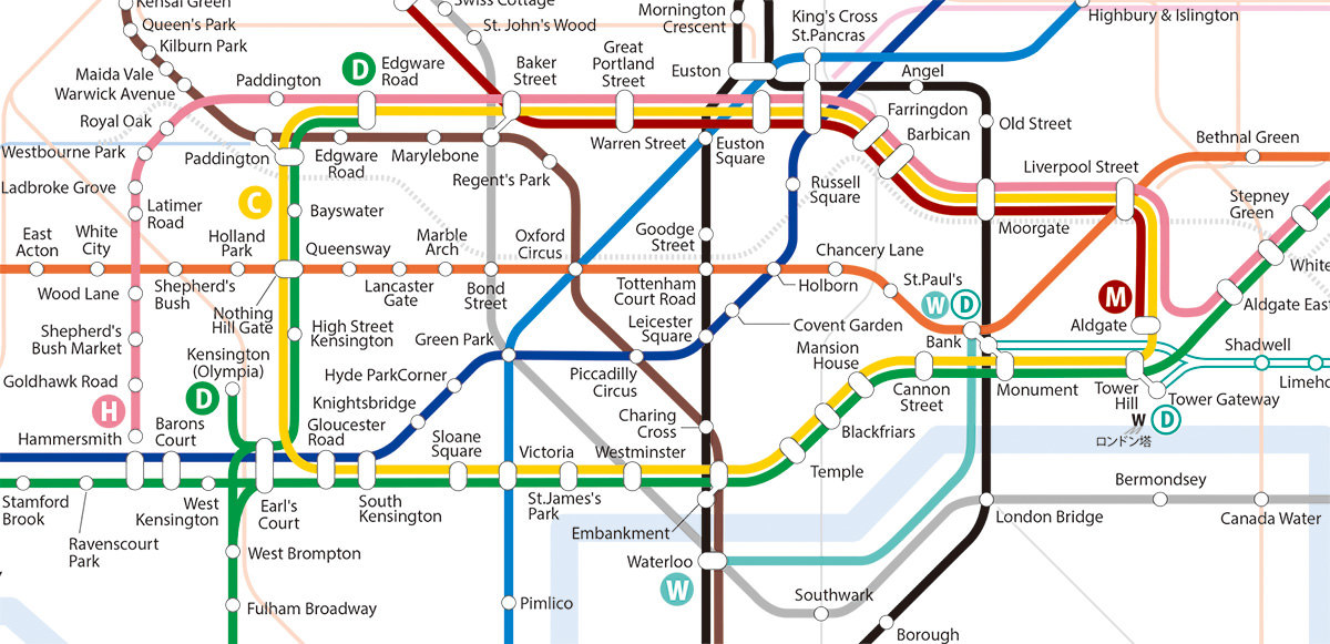 ロンドン地下鉄路線図 部分